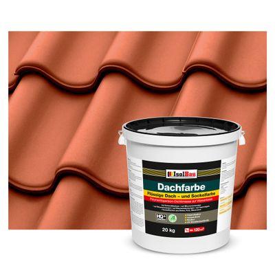Isolbau Roof Paint, 20 kg, Brick Red, Weatherproof, Solvent-Free
