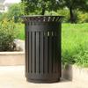 Outdoor Patio Trash Can, 60 L, Black, Two Compartments view 3