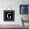 Personalized Door Sign, Rustic Hanging Wood Sign, 12 x 12 in, Initial Monogram G view 1