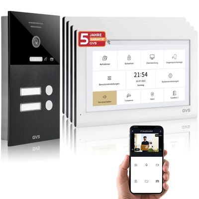 GVS Video Intercom System for 2-Family Home – 4 x 10-Inch Monitors