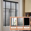 Real Wood Venetian Blinds, Black, 50 mm Slats, WH-150 × 160 cm (59 × 63 in) view 4