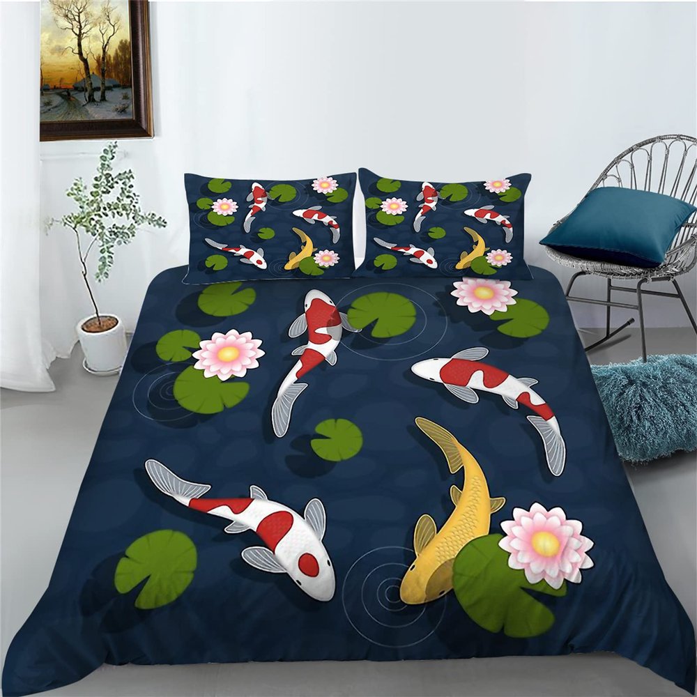 Timiany Blue Duvet Cover Set, 135 x 200 cm, Modern Microfiber, Zipper, 2-Piece