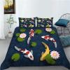 Timiany Blue Duvet Cover Set, 135 x 200 cm, Modern Microfiber, Zipper, 2-Piece view 1