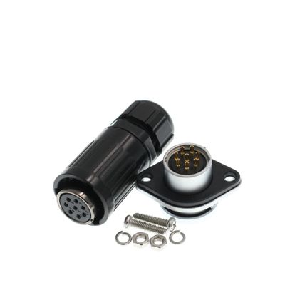 DRRI HP20 21 mm 2/3/4/5/6/7/8/9/10/12-Pin IP67 Aviation Connector and Socket, 8-Pin