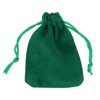Trimming Shop 50-Pack Small Green Velvet Drawstring Gift Bags, 7 x 9 cm