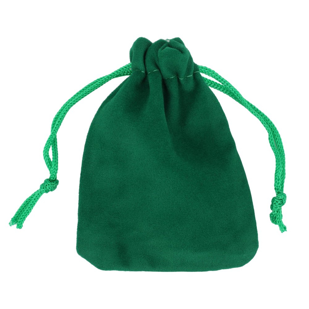 Trimming Shop 50-Pack Small Green Velvet Drawstring Gift Bags, 7 x 9 cm