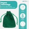 Trimming Shop 50-Pack Small Green Velvet Drawstring Gift Bags, 7 x 9 cm view 4