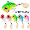 Comcapy 1pc Rotating Metal Vibration Spinner Spoon Fishing Lure, 5g/10g/20g, Trout Winter Fishing Hard Bait (Color: C, Size: 10g, 2.6cm) view 2