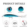 Comcapy 1pc 9 cm Minnow Wobbler Hard Fishing Lure with Feather Hook, 7.2 g, Color 8 view 4