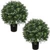 ALL SEASON GREEN Ball-Shaped Artificial Boxwood Topiary Plant for Outdoor Use, 2-Pack view 1