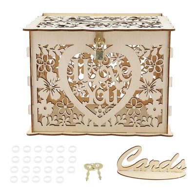 Rongm Vintage Card Box with Keys for Weddings and Parties