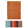 2-Pack A5 PU Leather Notebooks, 9.1 x 6.7 in, 200 Pages, Refillable Vintage Travel Journals with Lined Paper and Elastic Band, Brown view 1