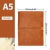 2-Pack A5 PU Leather Notebooks, 9.1 x 6.7 in, 200 Pages, Refillable Vintage Travel Journals with Lined Paper and Elastic Band, Brown view 2