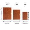 2-Pack A5 PU Leather Notebooks, 9.1 x 6.7 in, 200 Pages, Refillable Vintage Travel Journals with Lined Paper and Elastic Band, Brown view 3