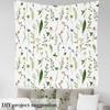 Fabric by the Yard, Spring Wildflowers, Waterproof Indoor/Outdoor Decor Fabric, Green and Red, 92 x 150 cm view 2