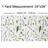 Fabric by the Yard, Spring Wildflowers, Waterproof Indoor/Outdoor Decor Fabric, Green and Red, 92 x 150 cm view 3