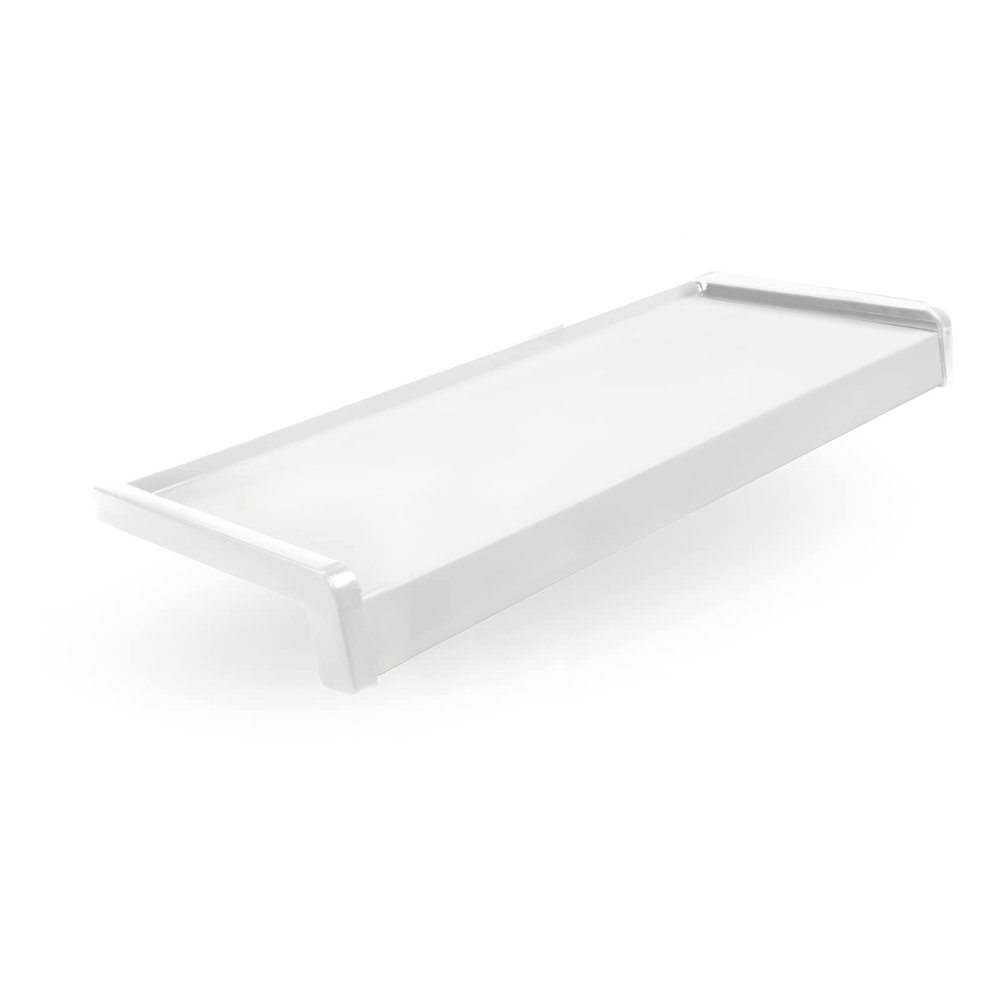 Seiletech.de Aluminum Exterior Window Sill, 130 cm, White RAL 9016, 35 cm Deep