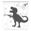 Ufeela Funny Dinosaur Shower Curtain for Kids, 60 x 72 in, with 12 Hooks view 1