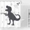 Ufeela Funny Dinosaur Shower Curtain for Kids, 60 x 72 in, with 12 Hooks view 2