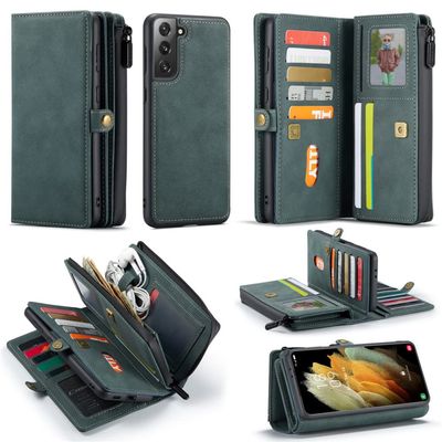 Leather Wallet Phone Case for Samsung Galaxy Models, Green, for Samsung Note 20