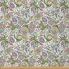Boho Floral Paisley Upholstery Fabric, Waterproof Mandala Botanical Fabric, Green & Purple, 460 x 150 cm view 1