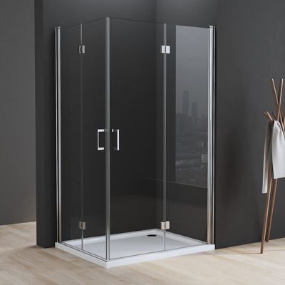 Corner-Entry Folding Shower Enclosure 100 x 70 x 195 cm, 6 mm Nano Safety Glass