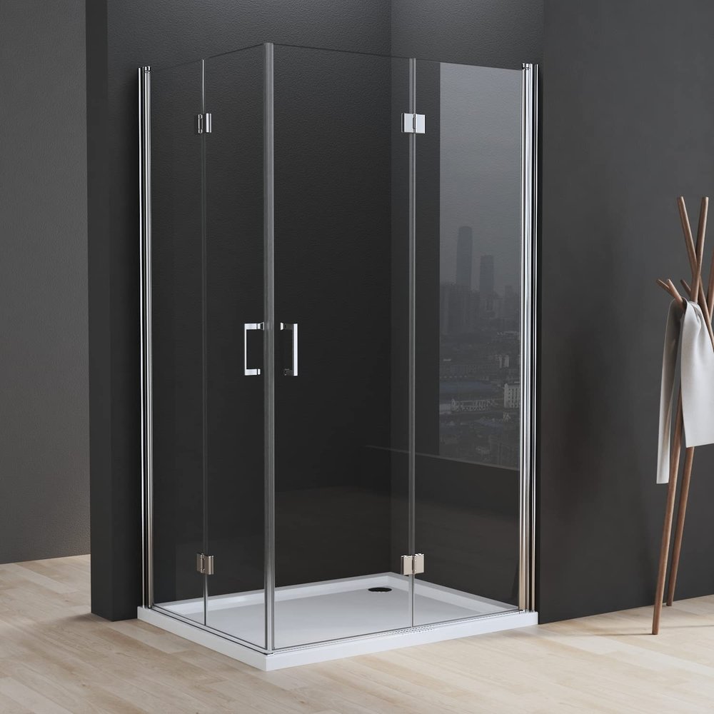 Corner-Entry Folding Shower Enclosure 100 x 70 x 195 cm, 6 mm Nano Safety Glass