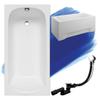 BADLAND CLASSIC White Acrylic Rectangular Bathtub 170 x 70 cm, 4-in-1 Set view 1