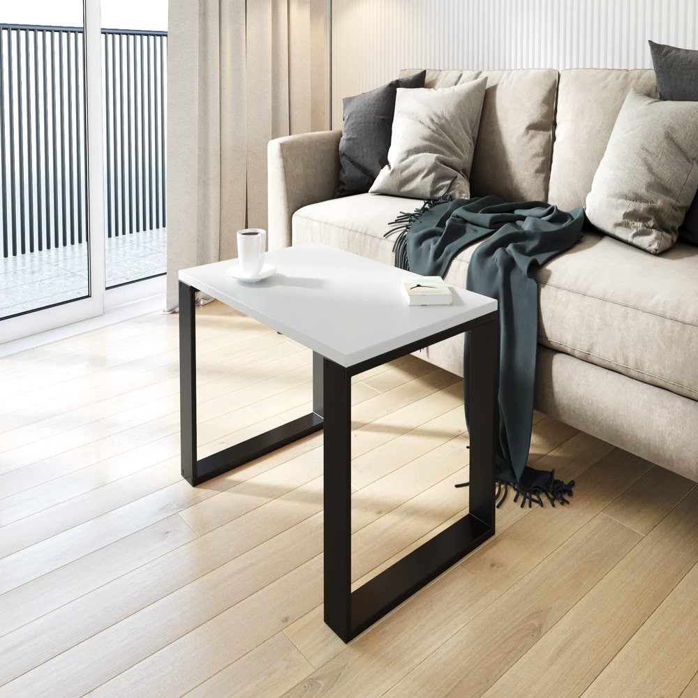 AKKE Coffee Table, Living Room Table, Side Table, Light Gray, 100 x 50 x 45 cm