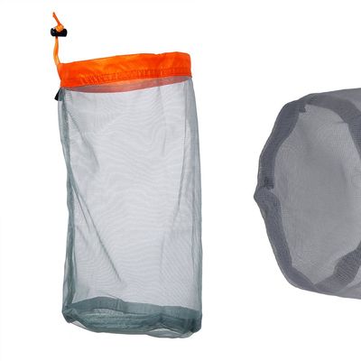 Pilipane Ultralight Mesh Drawstring Bag, Nylon Storage Bag for Outdoor Activities, Travel, Hiking, Camping, and Toy Collection (M, Orange)