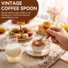 6-Piece Set Vintage Carved Coffee Spoons, Retro Mini Dessert Spoons view 2