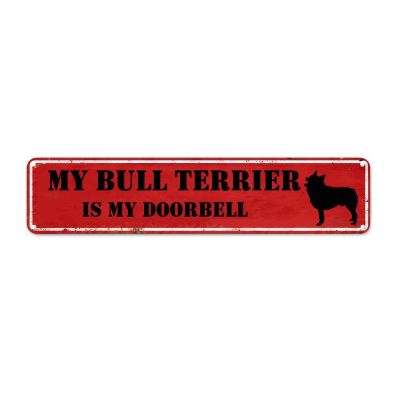 Chihuahua Metal Sign Vintage Dog Decor Dog Is My Doorbell Custom Metal Tin Sign Red Farmhouse Wall Art Rustic Wall Sign for Bedroom, Cafe, Bar, Office, Garage, or Dog Owner Gift, 45.7 x 10.2 cm
