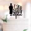 Loved Class of 2022 Graduation Cake Topper, Customized Acrylic Black Scroll, 6 view 1