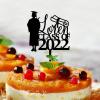 Loved Class of 2022 Graduation Cake Topper, Customized Acrylic Black Scroll, 6 view 2