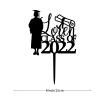 Loved Class of 2022 Graduation Cake Topper, Customized Acrylic Black Scroll, 6 view 4