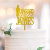 High School Graduation Cake Topper, Congrats 2022, Personalized Glitter Gold Graduation Cap, 15.2 cm view 1