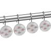 12-Pack Decorative Shower Curtain Hooks, Stainless Steel Rings with Pink Pig, Cloud and Star Charms view 2