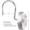 12-Pack Decorative Shower Curtain Hooks, Stainless Steel Rings with Pink Pig, Cloud and Star Charms view 3