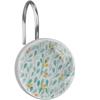 12-Pack Decorative Shower Curtain Hooks, Stainless Steel Rings with Leaf Design view 1