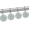 12-Pack Decorative Shower Curtain Hooks, Stainless Steel Rings with Leaf Design view 2