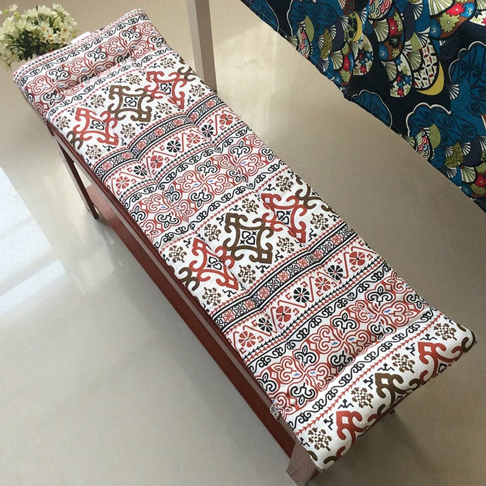 Garden Bench Cushion, Rectangular Cotton Seat Pad