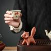 HonHeam Zisha Fox Tea Pet, Handmade Ceramic Tea Tray Ornament, Red view 4