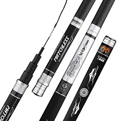 Retractable Carbon Fiber Carp Fishing Rod, 4.8 m, Black
