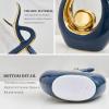 Abstract Blue and Gold Ceramic Art Statue view 3