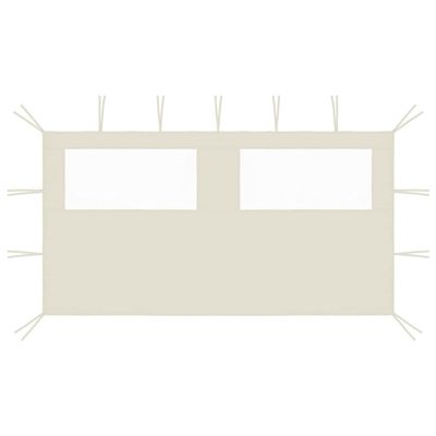 INLIFE Gazebo Side Wall with Windows 4 x 2 m Cream - 0421