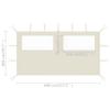 INLIFE Gazebo Side Wall with Windows 4 x 2 m Cream - 0421 view 4