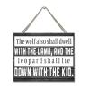 Rustic Personalized Wooden Sign, Inspirational Quote, 20.3 x 25.4 cm, “The Wolf Also Shall Dwell with the Lamb...” Farmhouse Style view 1