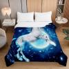 Odot 3D Unicorn Quilted Bedspread, 200 x 230 cm, Starry Sky Galaxy view 3