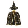 YANGWEN Halloween Witch and Wizard Cape with Hat, Black view 1