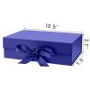 DaiJoob Gift Box with Lid, 26.7 x 19.1 x 7.9 cm, Ribbon and Magnetic Closure, Blue view 2